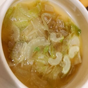 セロリ＆レタス♥てんこ盛り中華スープ
